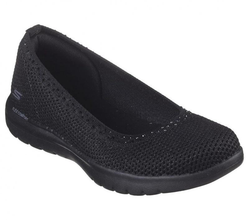 Black Skechers On The Go Flex - Bejeweled Women's Flats | DIXK-81629