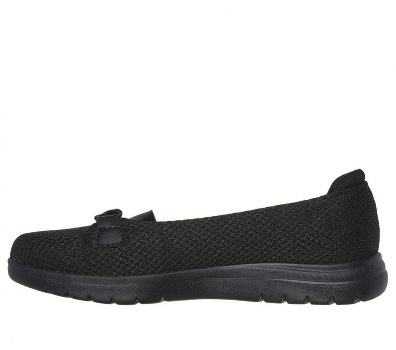 Black Skechers On The Go Flex - Peony Women's Flats | VQXE-67923