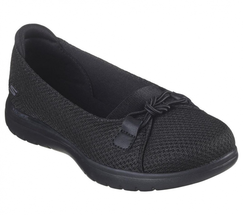 Black Skechers On The Go Flex - Peony Women's Flats | VQXE-67923