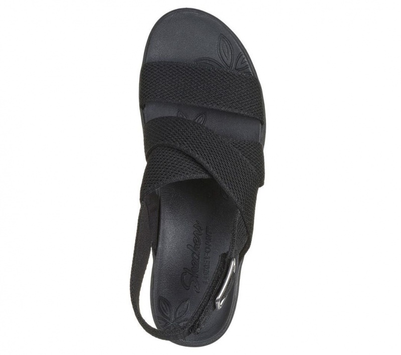 Black Skechers Pier-lite - Night Owl Women's Sandals | IJEY-82379