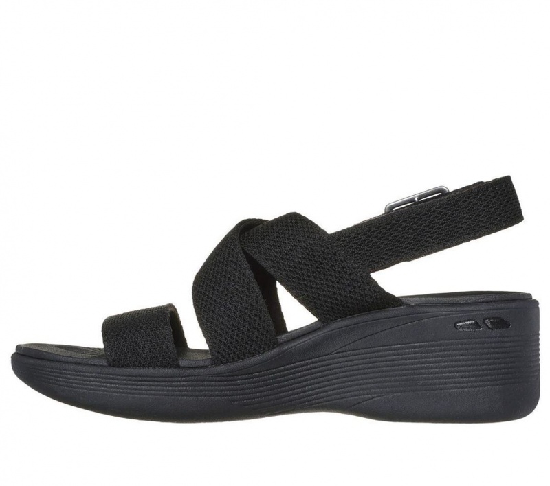 Black Skechers Pier-lite - Night Owl Women's Sandals | IJEY-82379