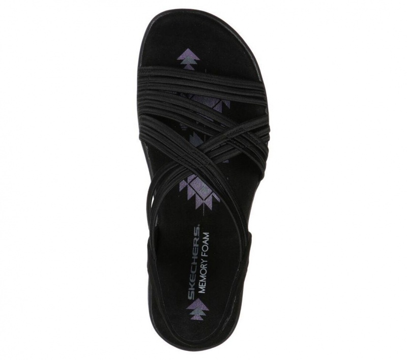 Black Skechers Reggae Slim - Simply Stretch Women's Sandals | UCXN-69057