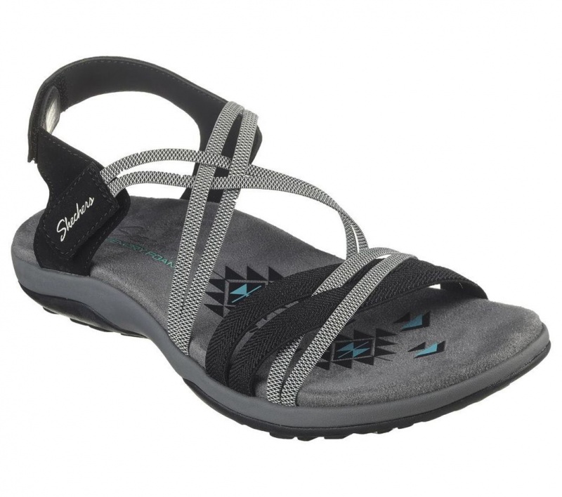 Black Skechers Reggae Slim - Takes Two Women's Sandals | KUZS-34985