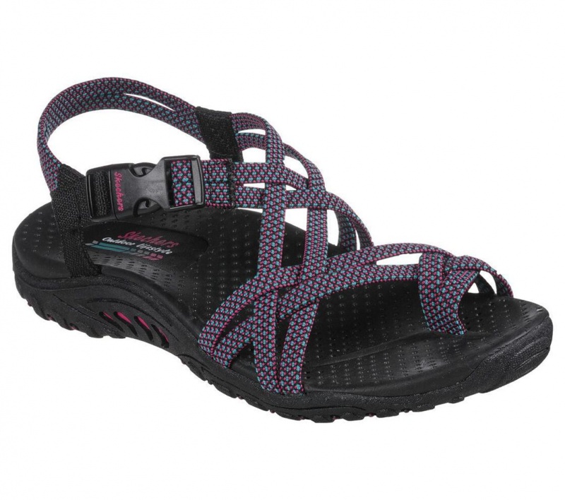 Black Skechers Reggae - Irie Mon Women's Sandals | ULAO-49231