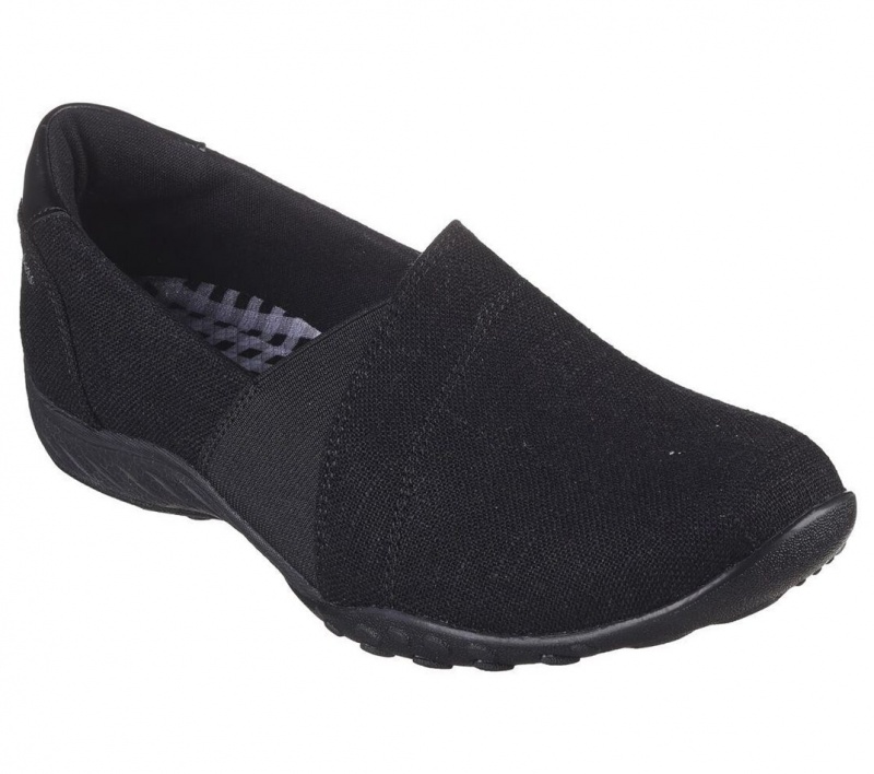 Black Skechers Relaxed Fit: Breathe-easy - Swayful Women's Slip On | NMDK-24567