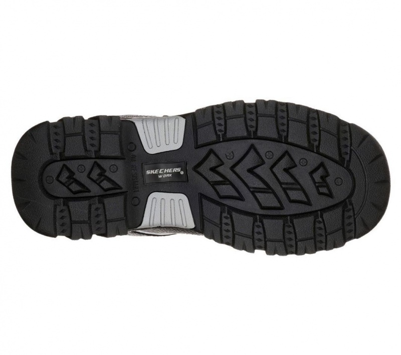 Black Skechers Relaxed Fit: Burgin - Sosder Comp Toe Men's Work Shoes | UKQT-03165