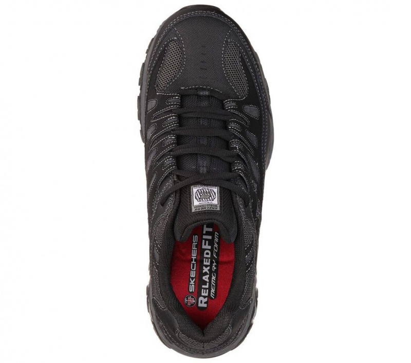 Black Skechers Relaxed Fit: Cankton St Men's Work Shoes | SCJG-95187