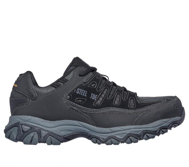 Black Skechers Relaxed Fit: Cankton St Men\'s Work Shoes | SCJG-95187