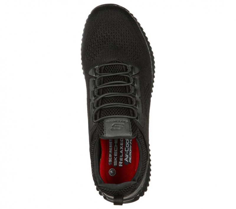 Black Skechers Relaxed Fit: Cessnock Sr Men's Work Shoes | SUTG-94835