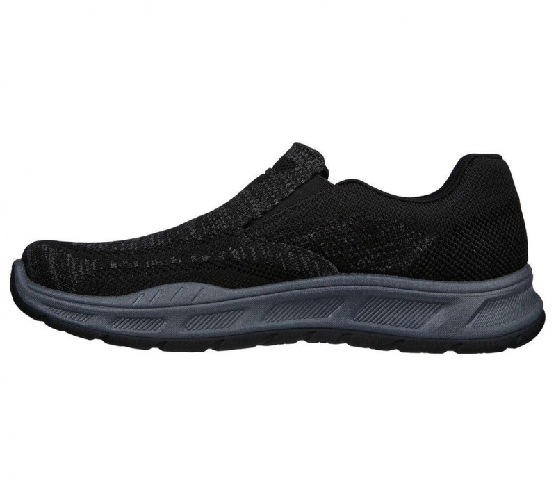 Black Skechers Relaxed Fit: Cohagen - Knit Walk Men's Slip On | PGDH-16259