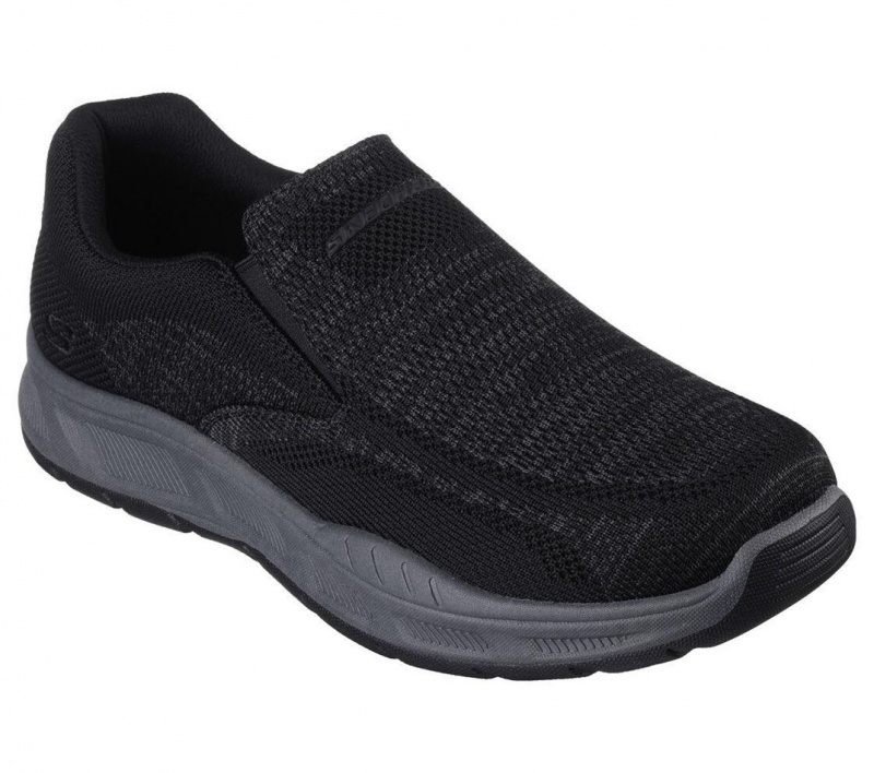 Black Skechers Relaxed Fit: Cohagen - Knit Walk Men's Slip On | PGDH-16259