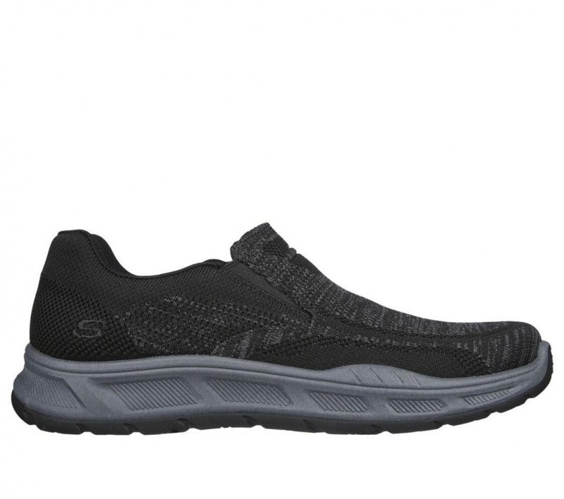 Black Skechers Relaxed Fit: Cohagen - Knit Walk Men\'s Slip On | PGDH-16259