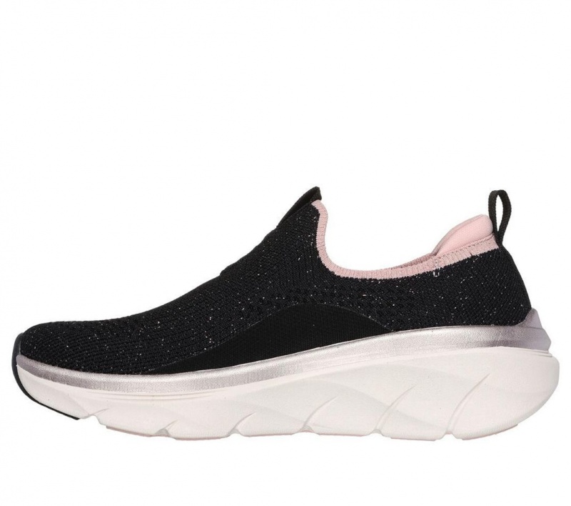 Black Skechers Relaxed Fit: D'lux Walker 2.0 - Sparkle Forever Women's Sneakers | RBUW-20413