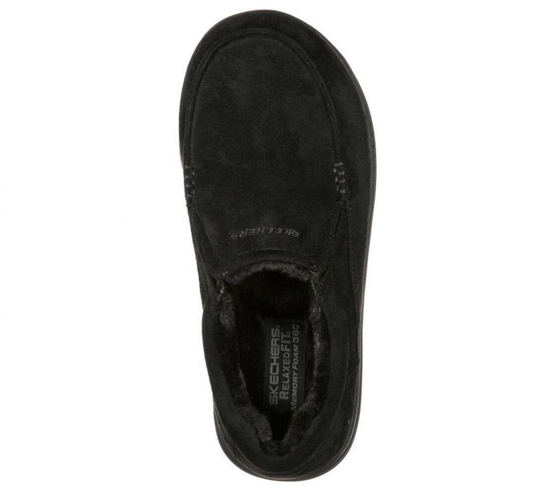 Black Skechers Relaxed Fit: Expected X - Larmen Men's Slip On | YRJO-19850