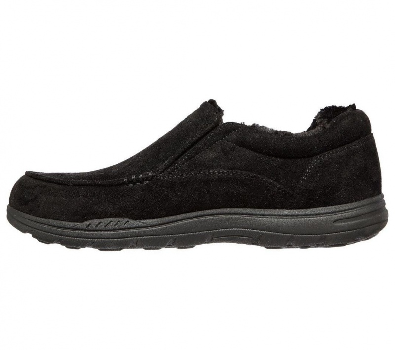 Black Skechers Relaxed Fit: Expected X - Larmen Men's Slip On | YRJO-19850