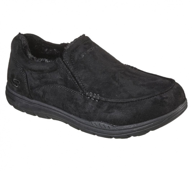 Black Skechers Relaxed Fit: Expected X - Larmen Men's Slip On | YRJO-19850