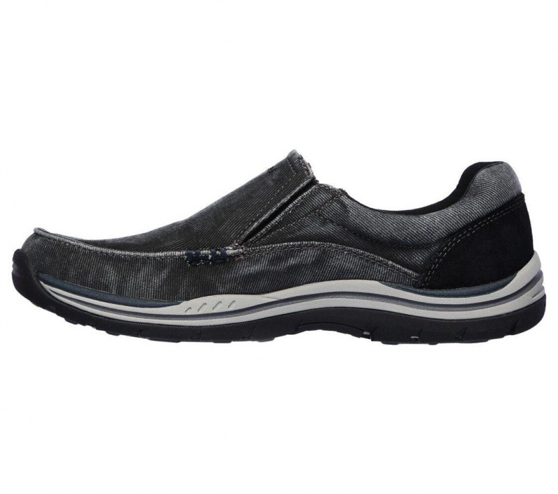 Black Skechers Relaxed Fit: Expected - Avillo Men's Slip On | AFKG-94218