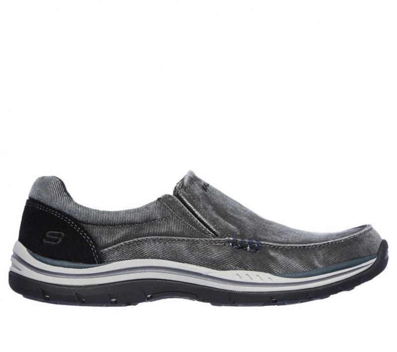 Black Skechers Relaxed Fit: Expected - Avillo Men\'s Slip On | AFKG-94218