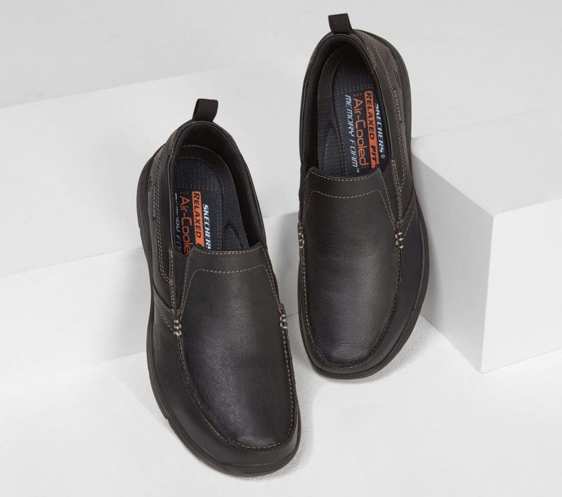 Black Skechers Relaxed Fit: Harper - Forde Men's Dress Shoes | SMFH-12946