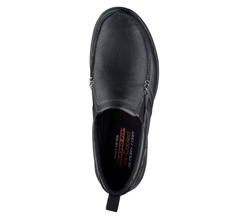 Black Skechers Relaxed Fit: Harper - Forde Men's Dress Shoes | SMFH-12946