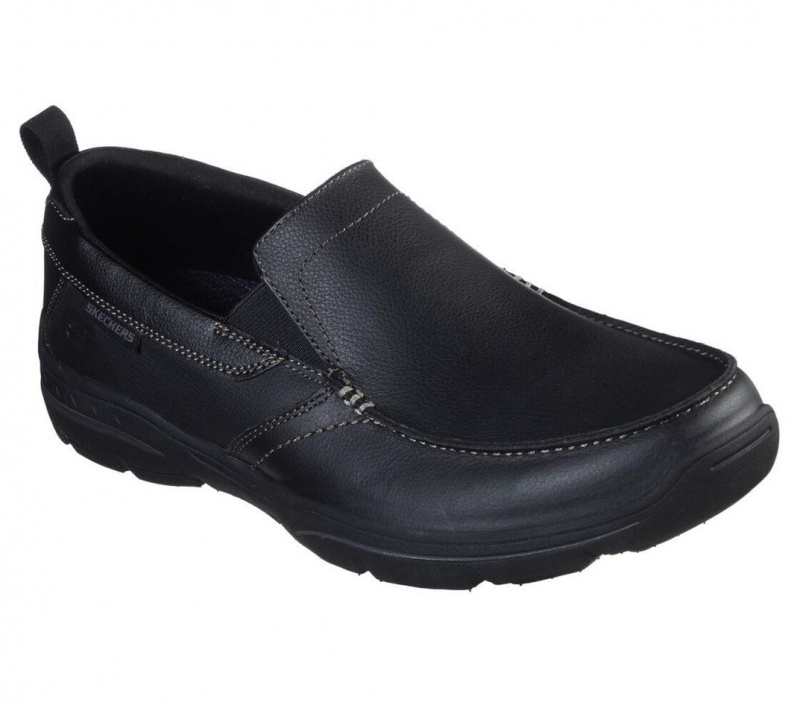 Black Skechers Relaxed Fit: Harper - Forde Men's Dress Shoes | SMFH-12946