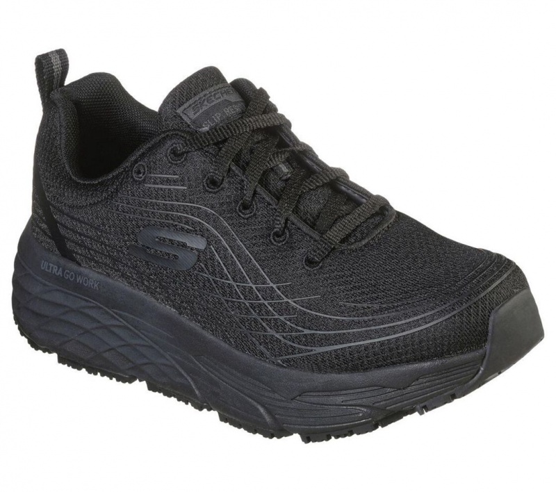 Black Skechers Relaxed Fit: Max Cushioning Elite Sr Women's Work Shoes | BNLZ-58632