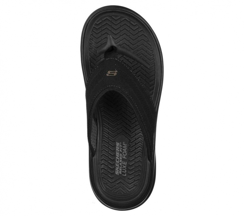 Black Skechers Relaxed Fit: Sargo - Point Vista Men's Sandals | YINF-02498