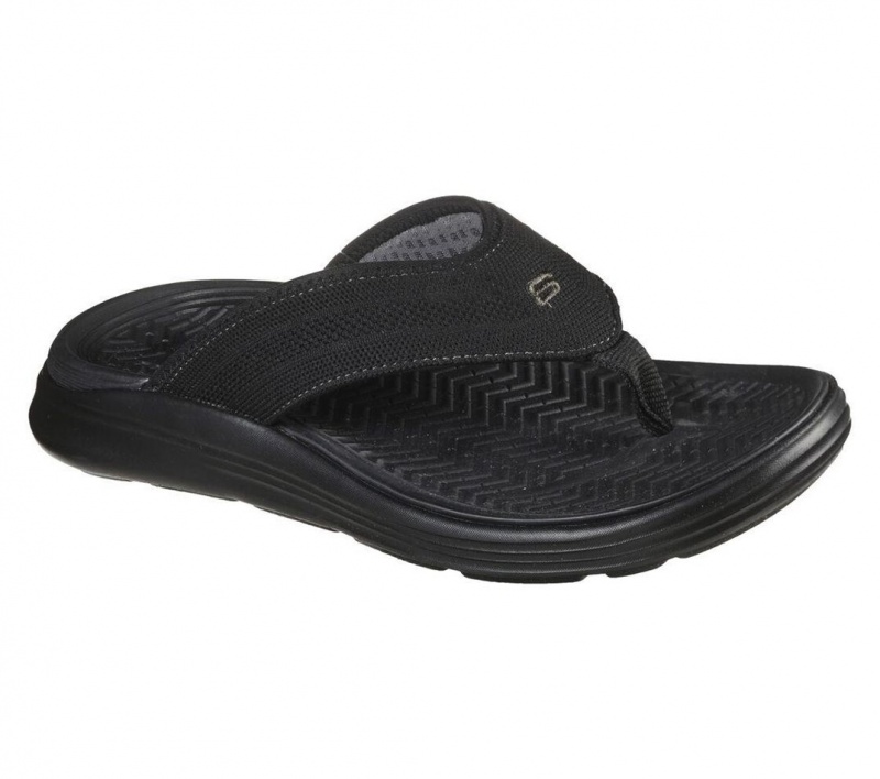 Black Skechers Relaxed Fit: Sargo - Point Vista Men's Sandals | YINF-02498