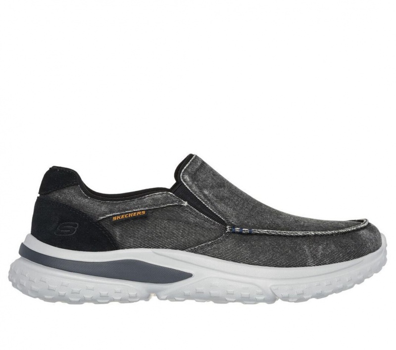 Black Skechers Relaxed Fit: Solvano - Varone Men\'s Slip On | GUXK-12687