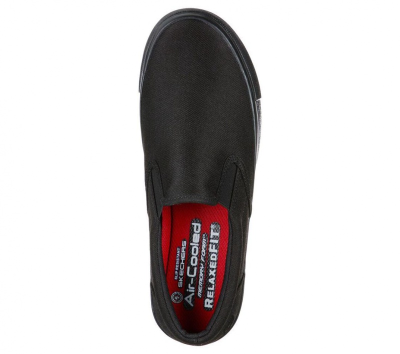 Black Skechers Relaxed Fit: Sudler - Dedham Sr Men's Work Shoes | IMVO-14968