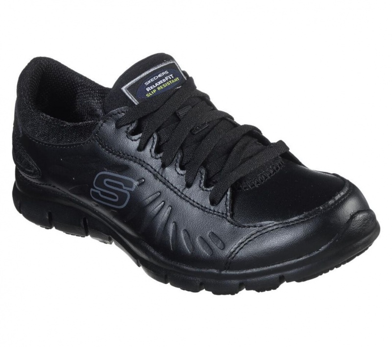 Black Skechers Relaxed Fit - Eldred Sr Women's Work Shoes | KGPT-93682