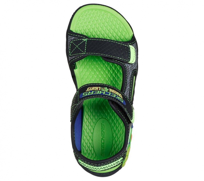 Black Skechers S Lights: Creature-splash Boys' Sandals | IBTY-67209