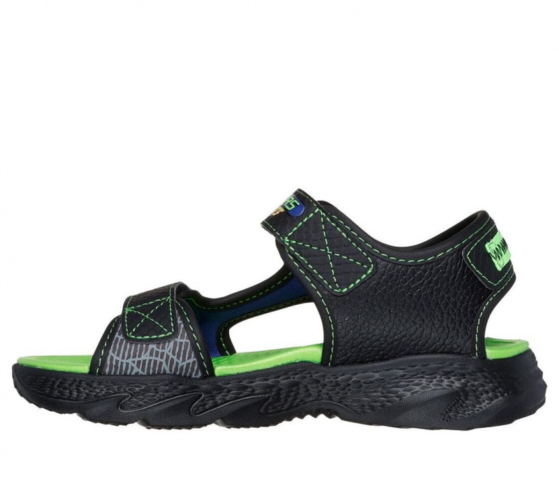 Black Skechers S Lights: Creature-splash Boys' Sandals | IBTY-67209