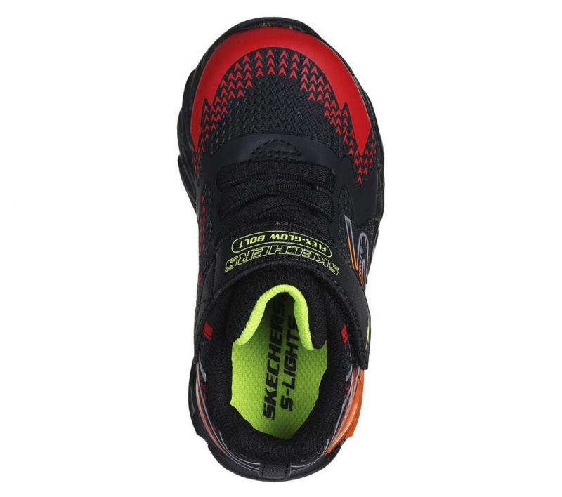 Black Skechers S Lights: Flex-glow Bolt Boys' Sneakers | QATK-37942