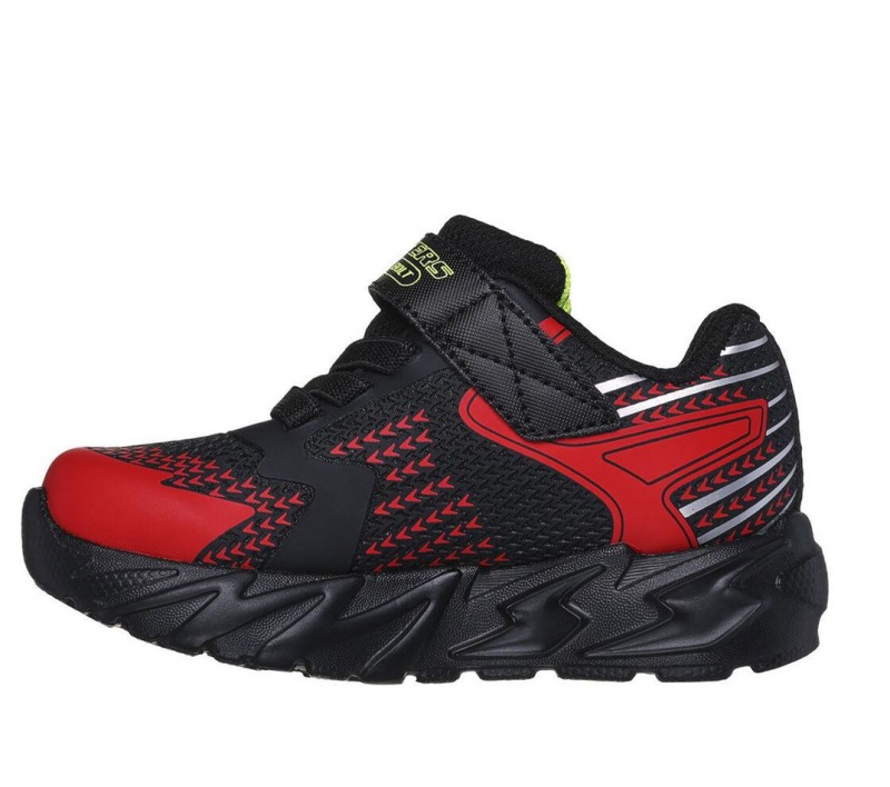 Black Skechers S Lights: Flex-glow Bolt Boys' Sneakers | QATK-37942