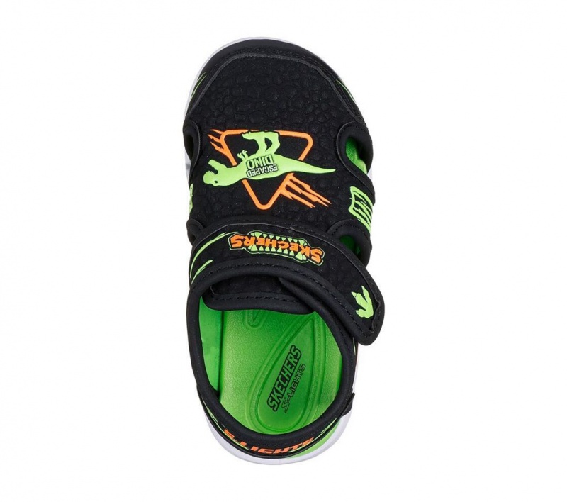 Black Skechers S Lights: Hypno-flash - Hydro-fun Boys' Sandals | LGZS-61508