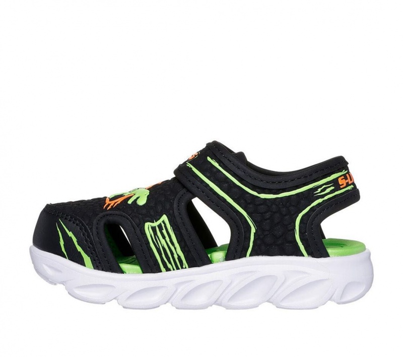 Black Skechers S Lights: Hypno-flash - Hydro-fun Boys' Sandals | LGZS-61508