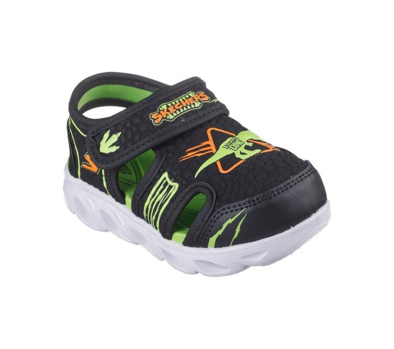 Black Skechers S Lights: Hypno-flash - Hydro-fun Boys' Sandals | LGZS-61508