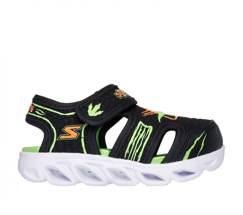 Black Skechers S Lights: Hypno-flash - Hydro-fun Boys\' Sandals | LGZS-61508