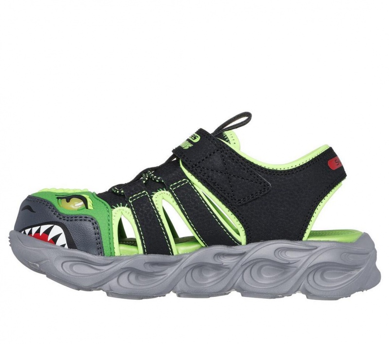 Black Skechers S Lights: Thermo-flash - Hydro-flare Boys' Sandals | ARCP-85349