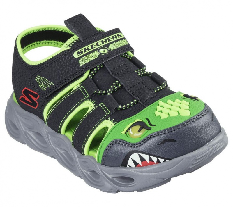 Black Skechers S Lights: Thermo-flash - Hydro-flare Boys' Sandals | ARCP-85349