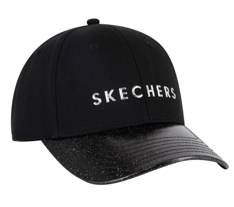 Black Skechers Skech-shine Sparkle Women's Hats | QZOK-28107