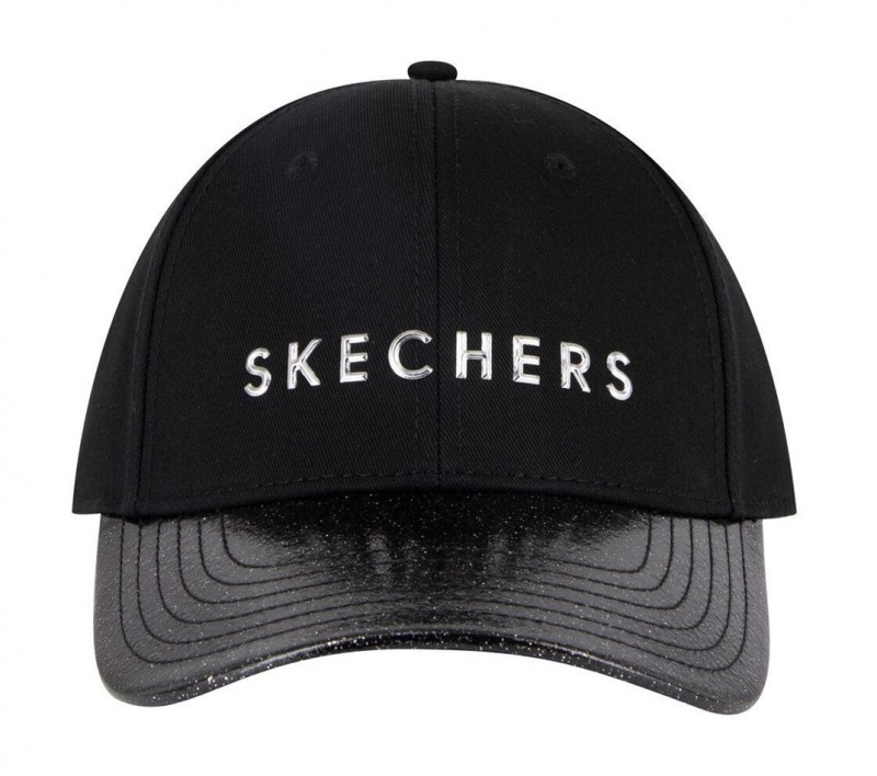 Black Skechers Skech-shine Sparkle Women's Hats | QZOK-28107