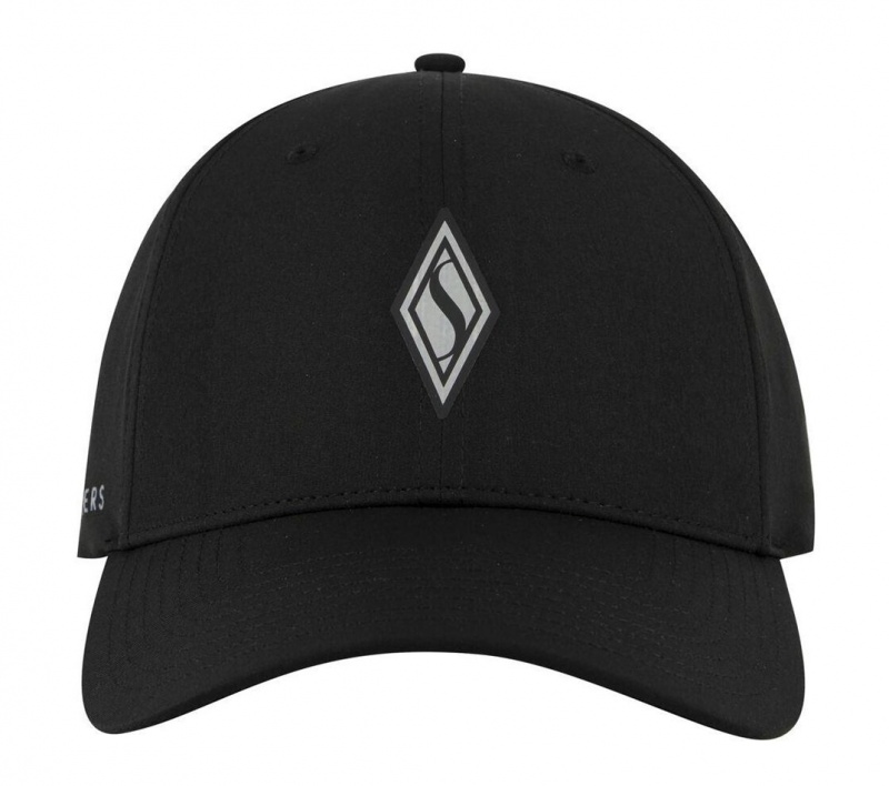 Black Skechers Skechweave Diamond Snapback Men's Hats | DLHR-24530