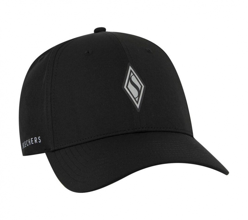 Black Skechers Skechweave Diamond Snapback Men's Hats | DLHR-24530