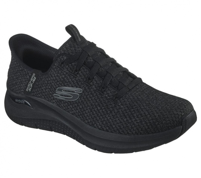 Black Skechers Slip-ins: Arch Fit 2.0 - Look Ahead Men's Sneakers | BXRU-19628