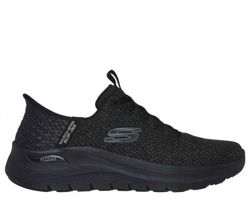 Black Skechers Slip-ins: Arch Fit 2.0 - Look Ahead Men\'s Sneakers | BXRU-19628