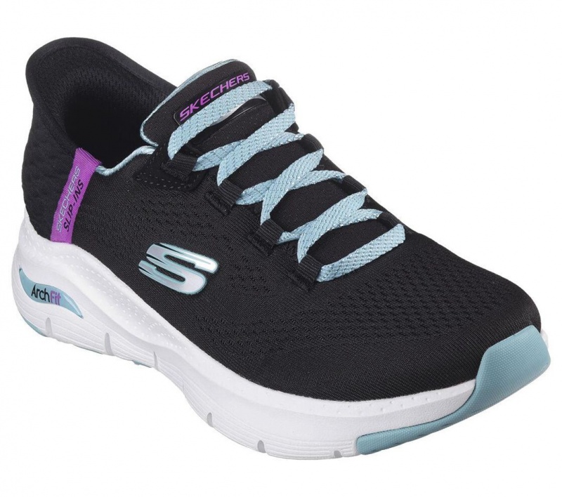 Black Skechers Slip-ins: Arch Fit - Fresh Flare Women's Sneakers | KSZJ-32941