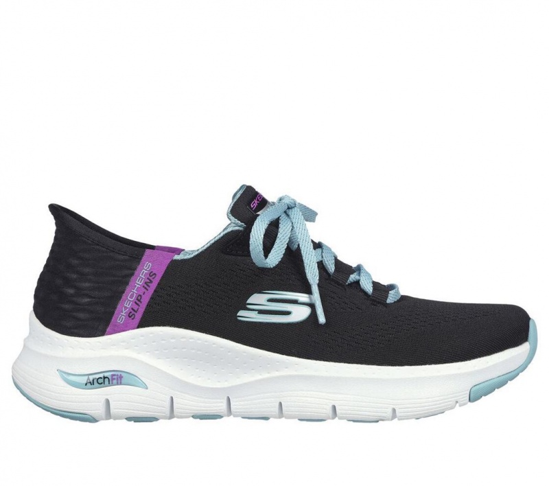 Black Skechers Slip-ins: Arch Fit - Fresh Flare Women\'s Sneakers | KSZJ-32941