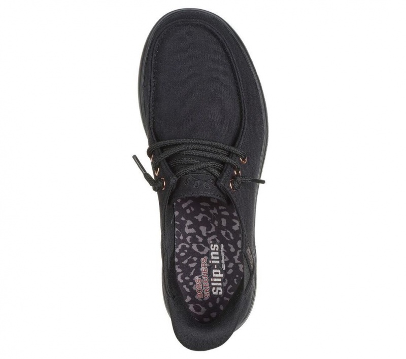 Black Skechers Slip-ins: Bobs Skip Cute - Spot Twist Women's Boat Shoes | LOBD-27504